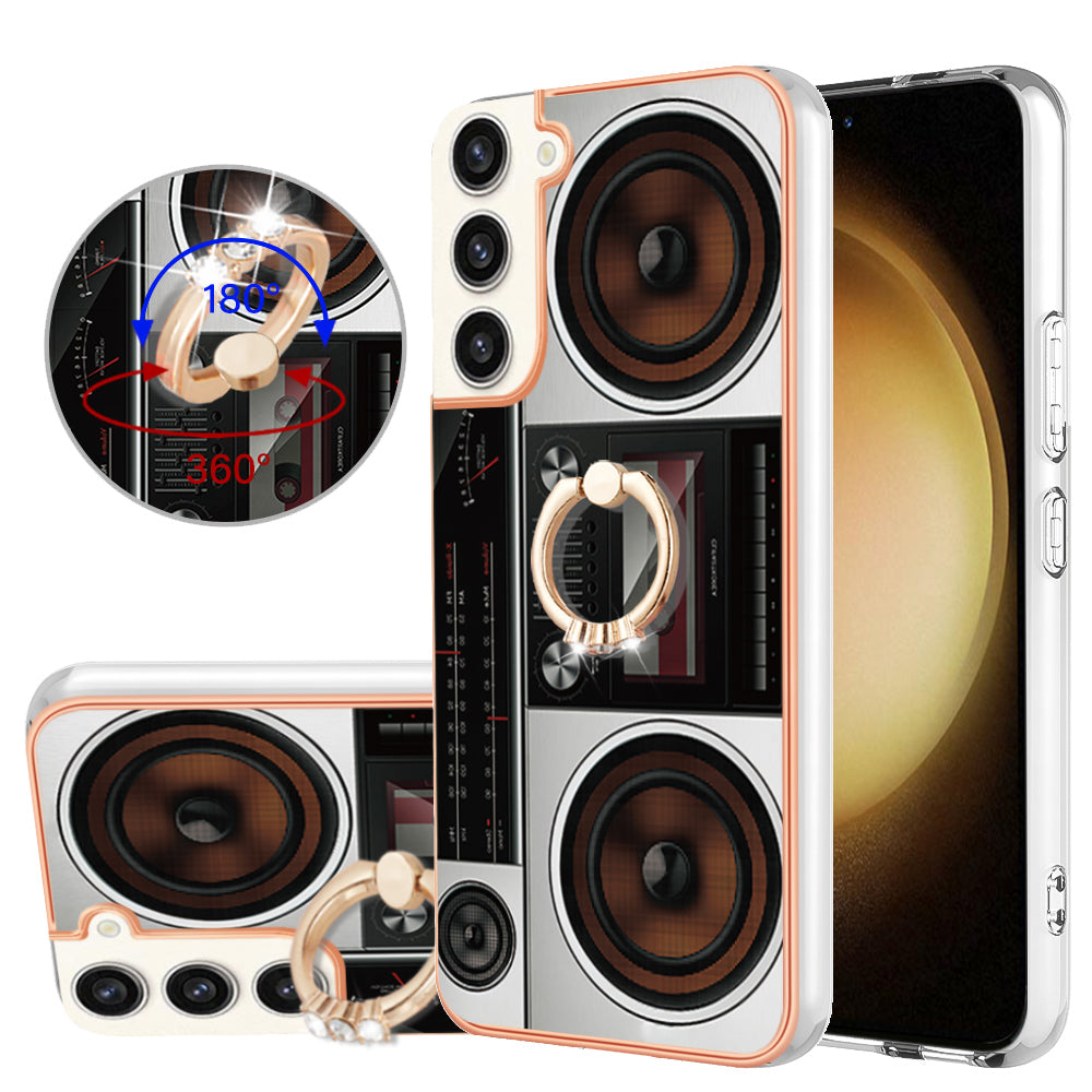 YB IMD Series-20 Style D for Samsung Galaxy S23 IMD Pattern Phone TPU Case 2.0mm Electroplating Kickstand Cover YB IMD Series-20 Style D for Samsung Galaxy S23 IMD Pattern Phone TPU Case 2.0mm Electroplating Kickstand Cover